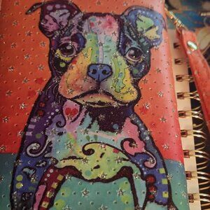 Bling purse wallet clutch lots of pockets & credit card spots Boston Terrier